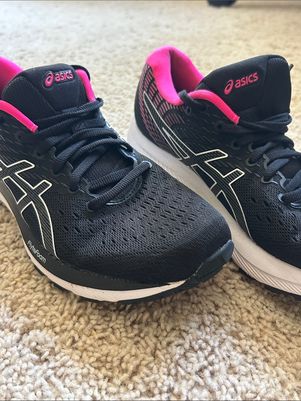 Asics Women's Black & Hot Pink Running Sneakers Gel Cumulus